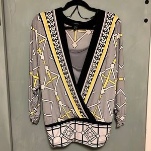 Alfani Multicolored Geometric Blouse. Size Large.